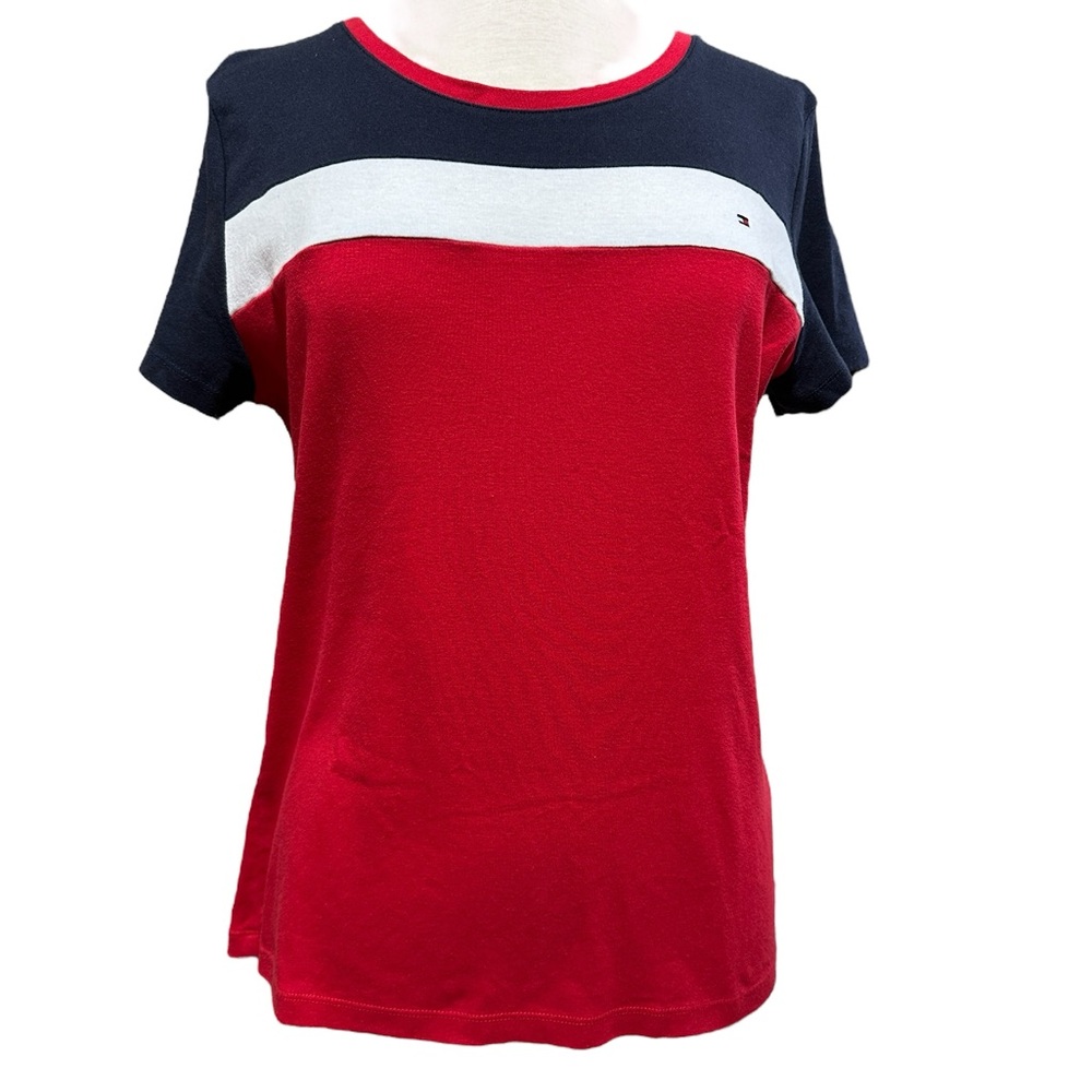 Tommy Hilfiger Boxy Red and White Short Sleeve Tee